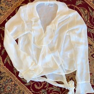 White See-Through wrap shirt